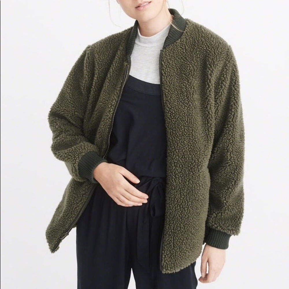 Abercrombie & Fitch Sherpa Bomber Jacket